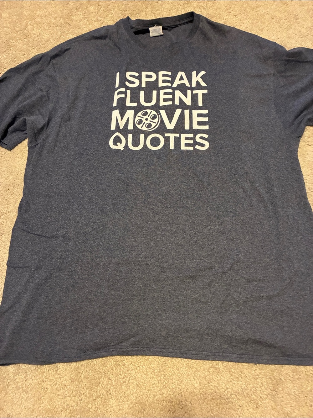 Gildan Navy Blue 'I Speak Fluent Movie Quotes' Graphic Tee